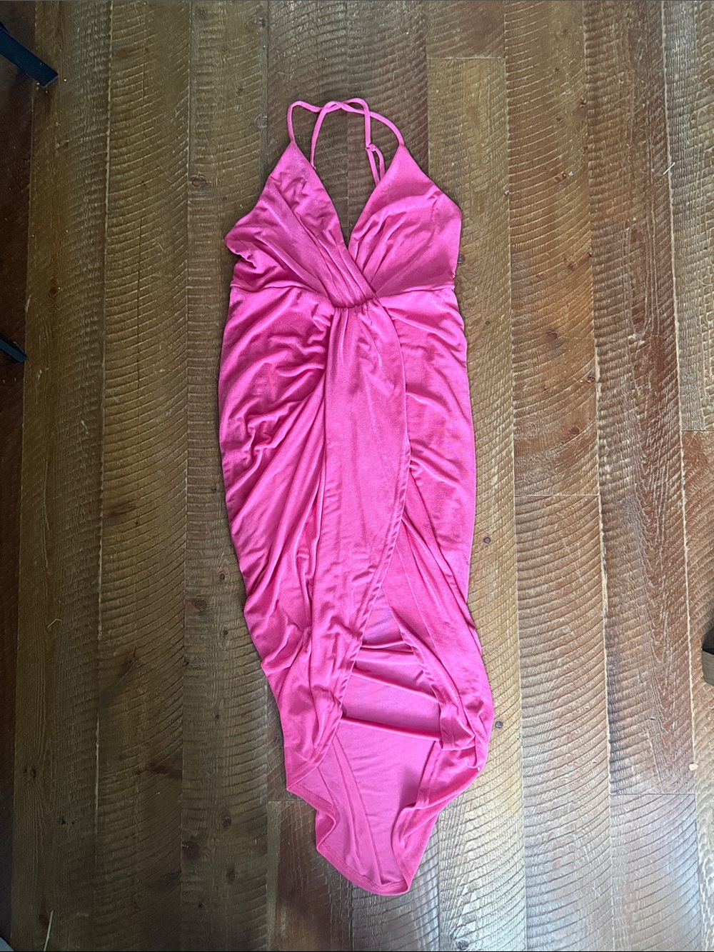 Lulu's Bright Pink Twist-Front One-Piece